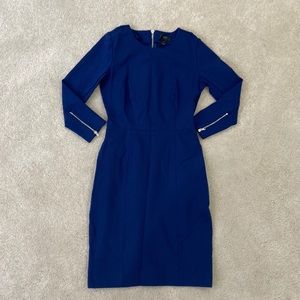 J. Crew stretch structured blue dress 0